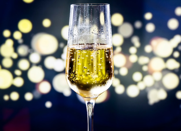 A glass of sparkling wine