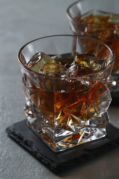 Glass of whiskey or bourbon, only with ice