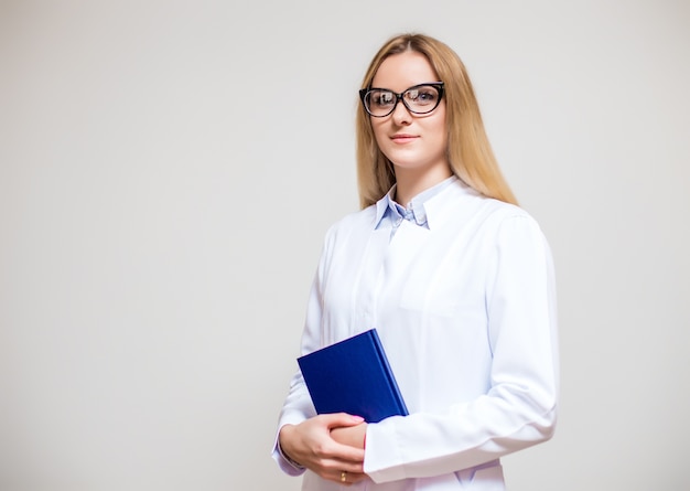 glasses document medicine female profession merry