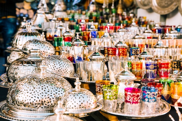 Glasses on market in morocco