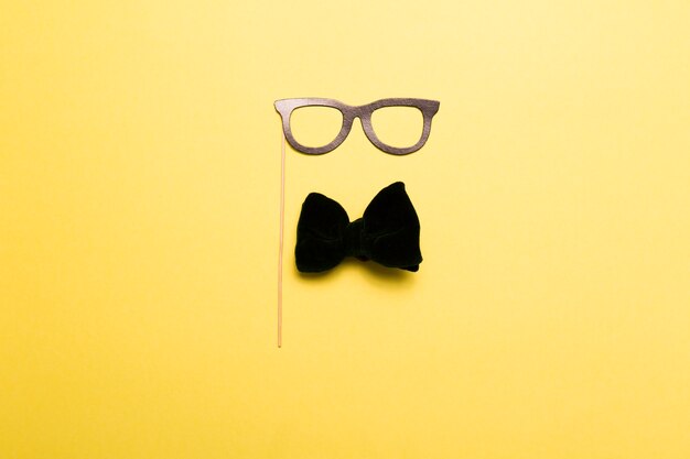 Glasses mask and bow tie