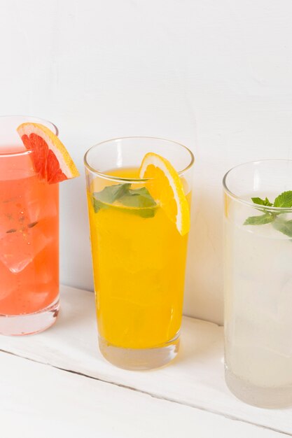 Glasses with citrus drink