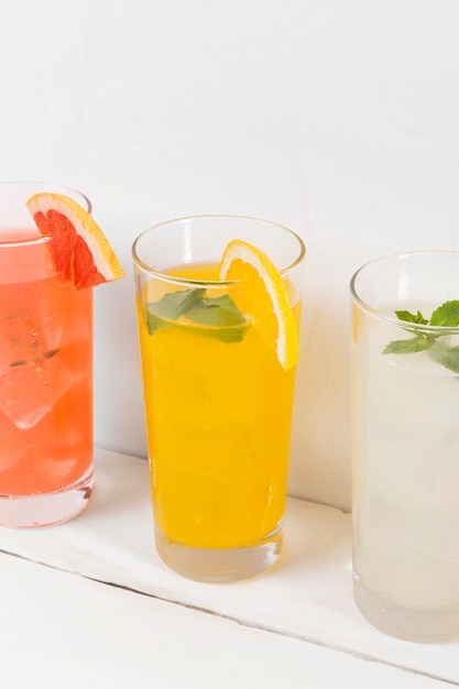 Glasses with citrus drink