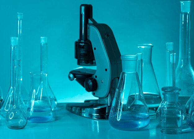 Glassware and microscope assortment