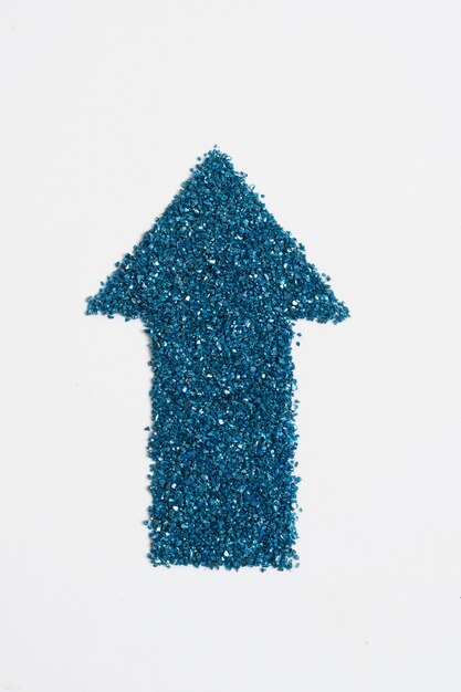 Glitter blue arrow pointing up