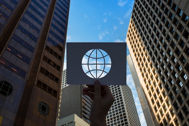 Free Photo globalization network technology perforated paper globe