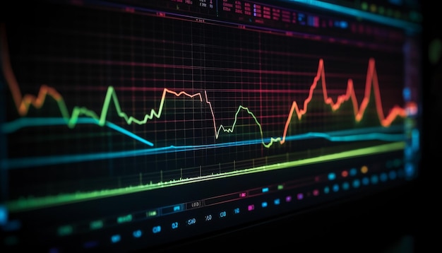 Free Photo glowing blue pulse trace on computer monitor symbolizes healthy heartbeat generated by ai