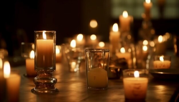 Glowing candle ignites flame symbolizes spirituality and religion generated by AI