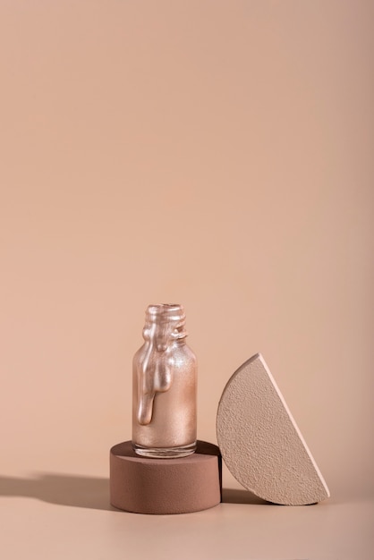 Free photo glowing foundation bottle advertising