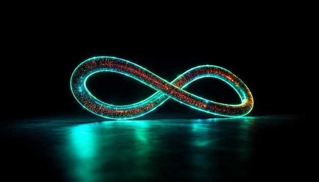 Free photo glowing neon waves illuminate dark backgrounds in futuristic designs generated by ai