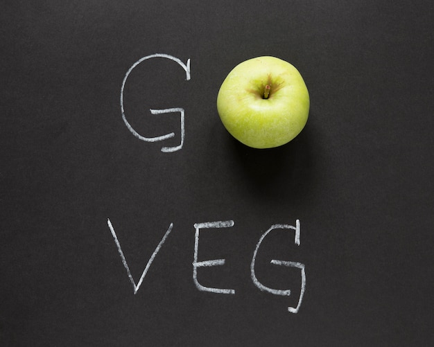 Free Photo go veg lettering with apple