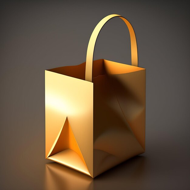 A gold bag with a handle that says'z'on it