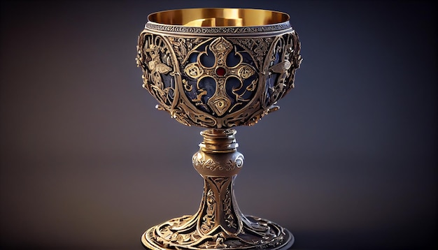 Free photo a gold chalice shiny and celebratory symbol generated by ai