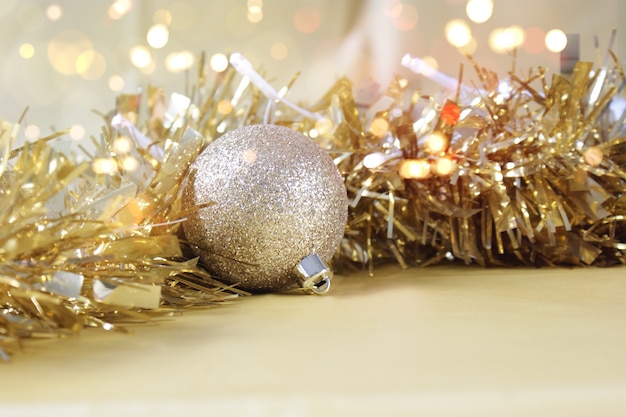 Free photo gold christmas decorations