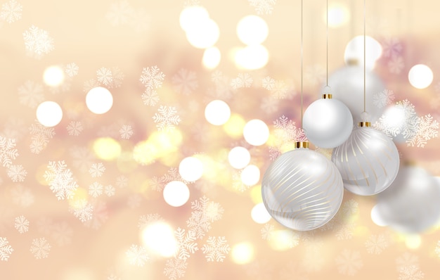 Gold Christmas with hanging baubles