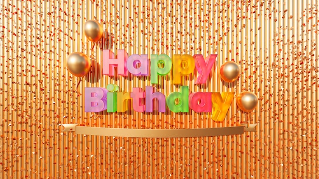 Free photo gold elements for birthday party