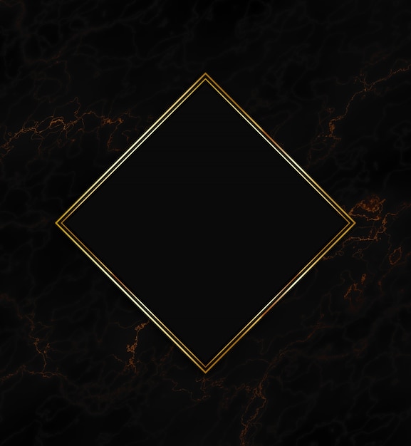 Free photo gold frame on a black texture background