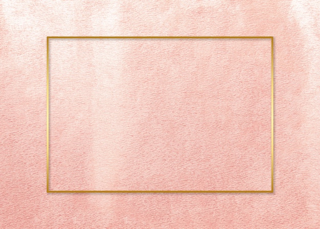 Free photo gold frame on pink card