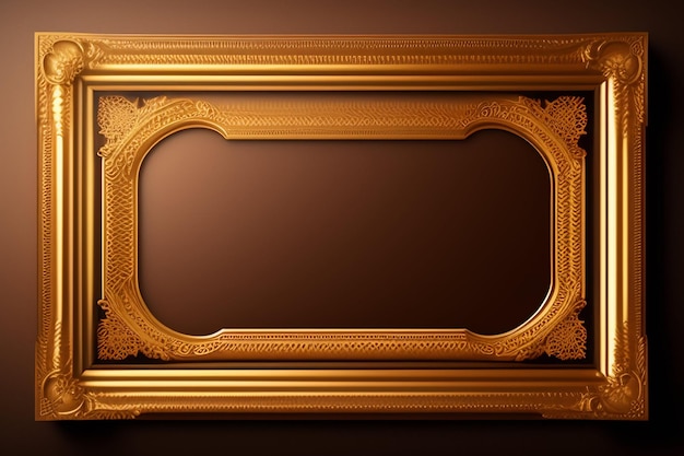 Free photo gold frame with a gold border and a gold border.