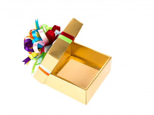 Free Photo gold gift box