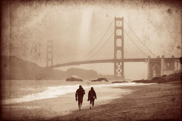 Golden Gate Bridge in San Francisco at Baker Beach.