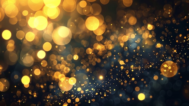 Free photo golden glow lights on dark background