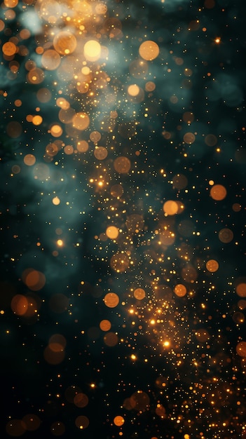 Golden glow lights on dark background