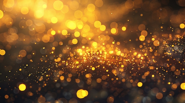 Free photo golden glow lights on dark background