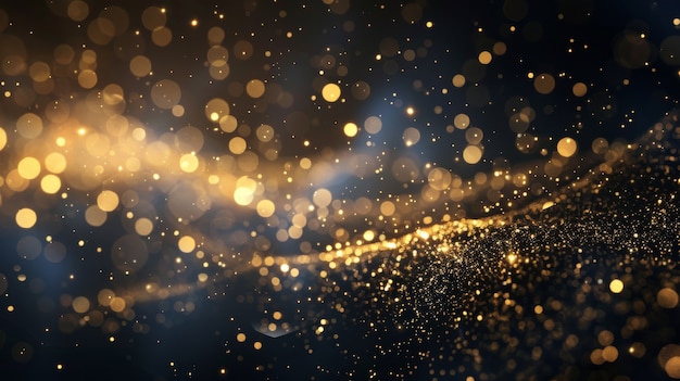 Free Photo golden glow lights on dark background