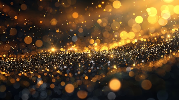 Golden glow lights on dark background