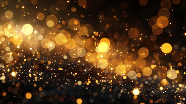 Free photo golden glow lights on dark background