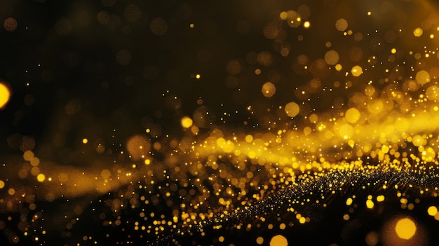 Free Photo golden glow lights on dark background