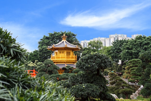 Free Photo golden pagoda at nan lian garden