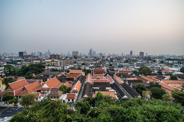 Golden Pagoda on Top of Golden Mount, Wat Saket Ratcha Wora Maha Wihan, Bangkok, Thailand