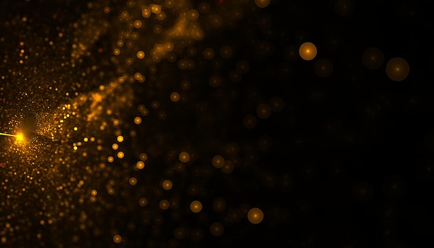 Golden particle dust bursting background