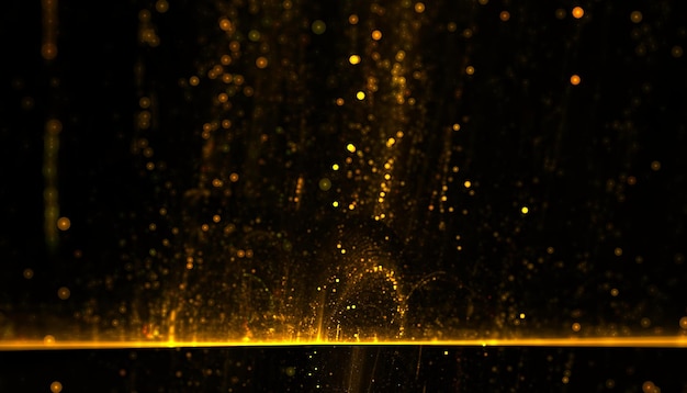 Free photo golden particle shimmering glitter style background illustration