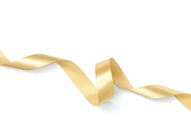 Free photo golden ribbon collection isolated on white