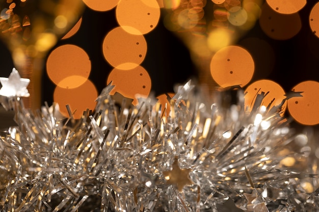 Free Photo golden and silver decoration at new year party