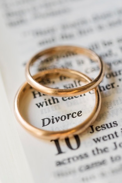 Free photo golden wedding rings divorce concept