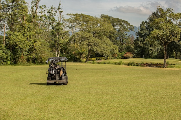 Golf cart parked. Bali. Indonesia