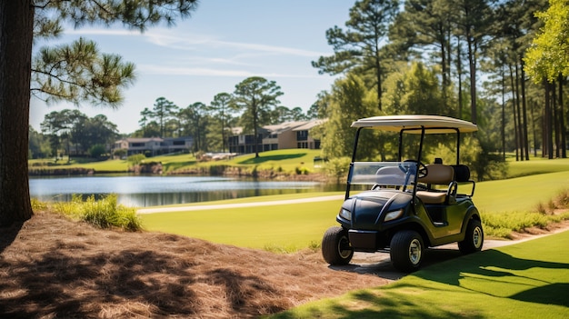 Free photo golf vehicle on field