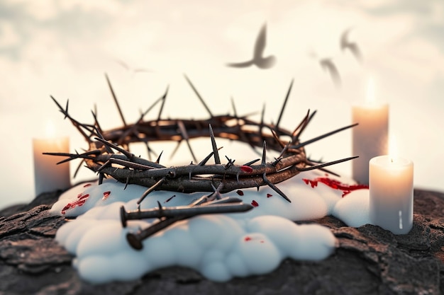 Free photo good friday celebration with crown of thorns