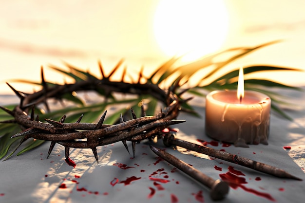 Free photo good friday celebration with crown of thorns