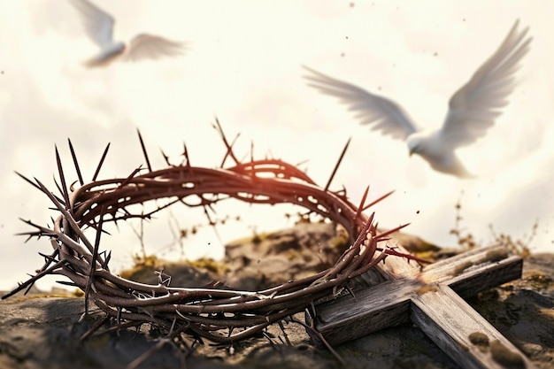 Free Photo good friday celebration with crown of thorns