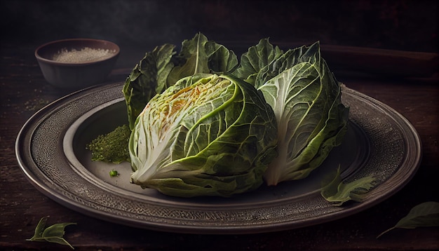 A gourmet salad plate of fresh vegetables generated by AI