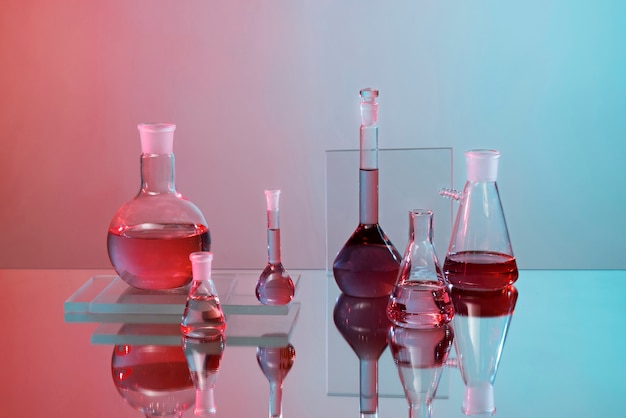 Free Photo gradient laboratory glassware arrangement