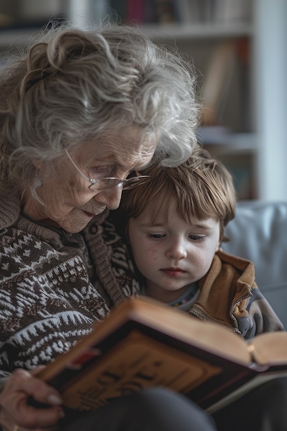 Free photo grandmother showing affection towards grandchild  for grandparent's day