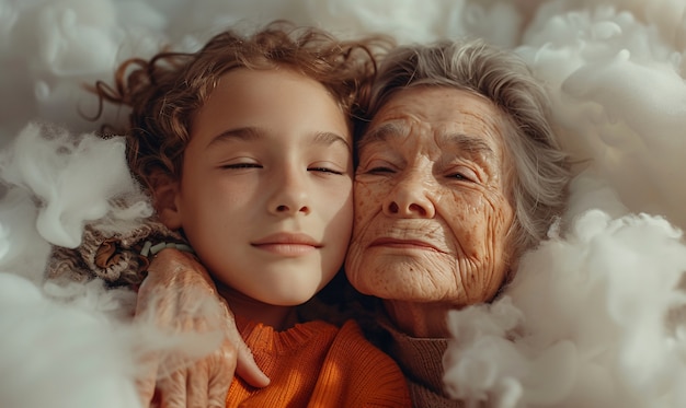 Free Photo grandparent spending time their grandchildren in magical and fantasy environment