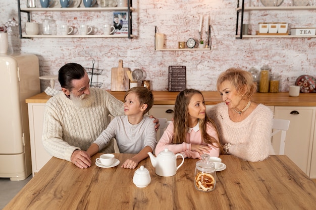 Grandparents spending time with their grandchildren