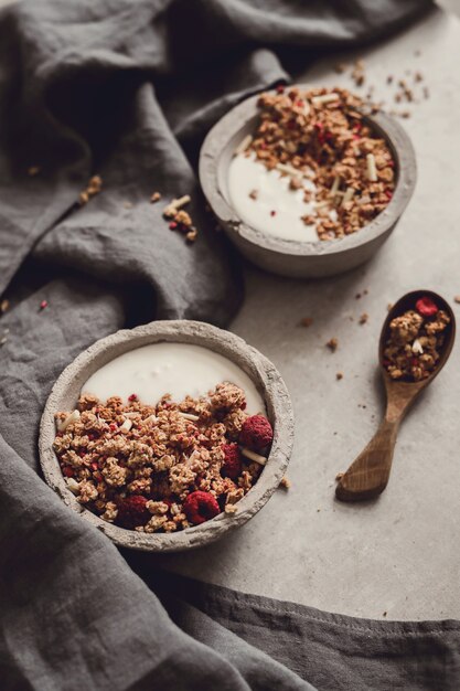 Granola. Delicious breakfast on the table